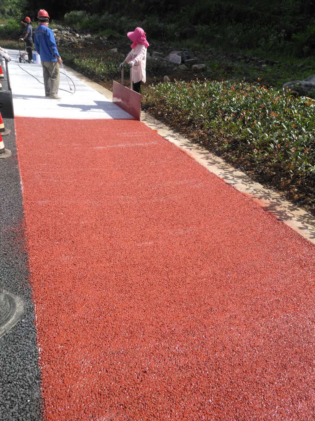 黄冈路面改色喷涂施工